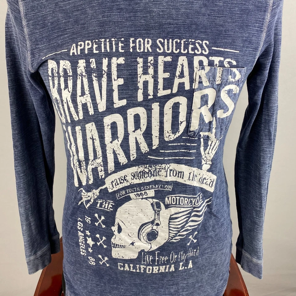 Camisa Tranquility Mayhem Para Hombres M Corazones Valientes Motocicleta Guerreros Calavera Huesos Foto 2 de 4