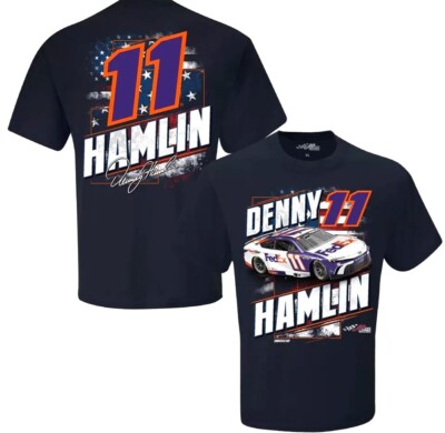 2024 Denny Hamlin #11 FedEx Patriotic Adult T-shirt - INSTOCK NOW!!