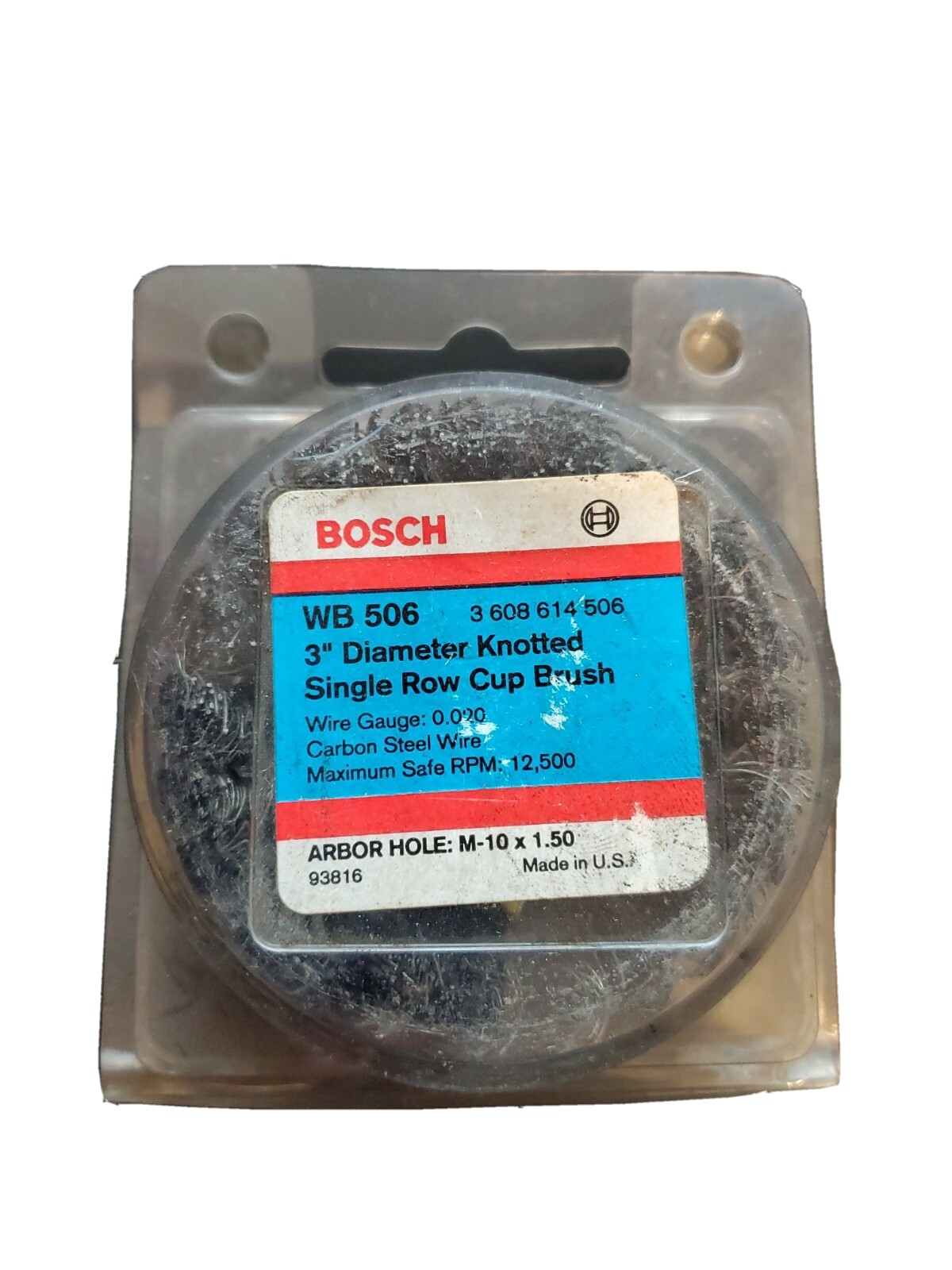Bosch WB 506 3" Diameter Knotted Single Row Cup Brush 3608614506