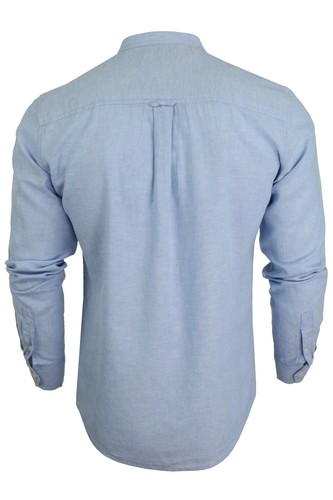 Xact Long Sleeved Linen Grandad Nehru Shirt - Picture 3 of 39