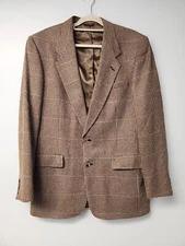Hart Schaffner Marx Nordstrom Men Size 46XL Houndstooth Wool Blazer Jacket Coat