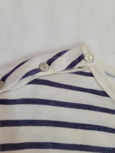 7 For All Mankind Girls Romper Jumper Size XL Blue Stripe Cotton One Piece - Picture 3 of 7