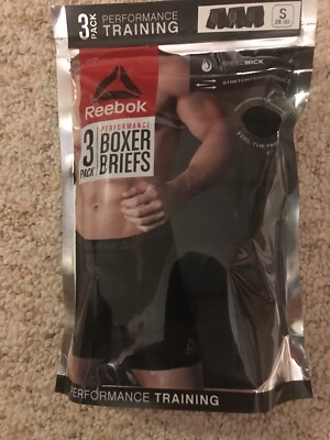 Pack Of Reebok mens Training Performance Boxer Briefs Size