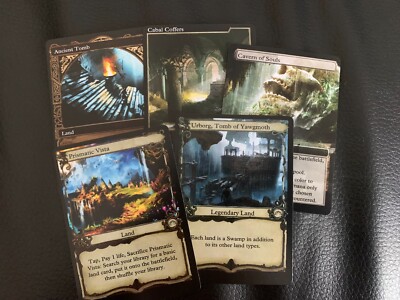 Cabal Coffer  Ancient Tomb Prismatic Vista Urborg Cavern of Souls - Altered Art