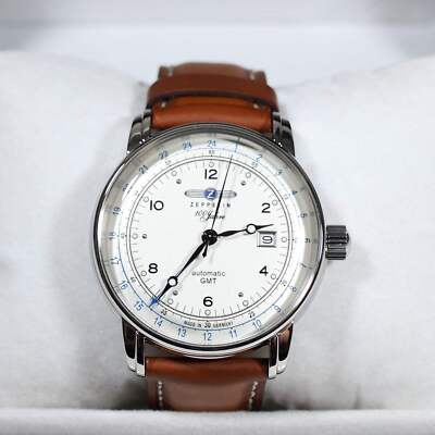 Zeppelin 100 Years ED.1 GMT Men's Stainless Steel Brown Leather
