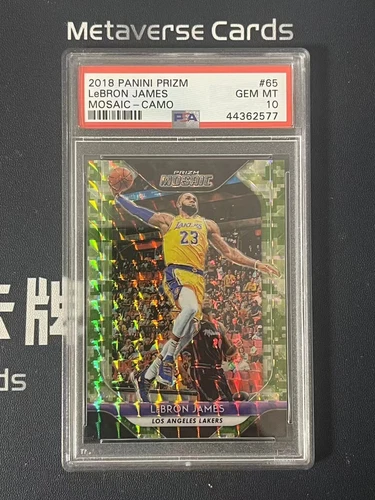 2018-19 Panini Mosaic Basketball Camo Prizm Lebron James #65 24/25 PSA10