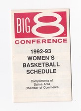 1992-93 Nebraska Cornhuskers Husker Big 8 Conference Women's Basketball Schedule