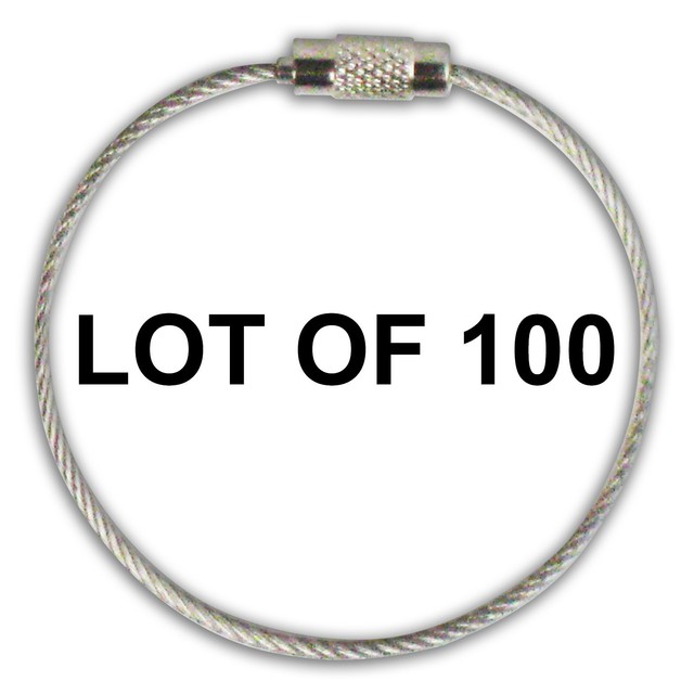 Stainless Steel Screw Cable Loop Luggage Tag 6" LOT of 100 eBay
