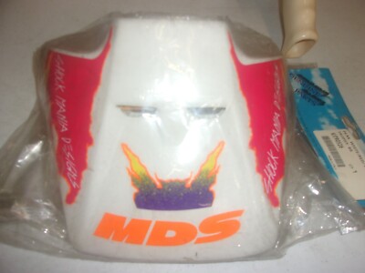 NOS ATV HELMENT VISOR PEAK WHITE RED YELLOW TROPHY 95 KIT90526 KB1012-0814