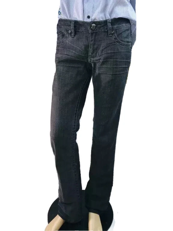 Pantalones de mezclilla Monarchy negros elásticos corte bota tiro medio lavado oscuro para mujer talla 27 Foto 2 de 4