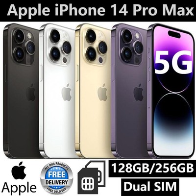 Neu Apple iPhone 14 Pro Max (5G) 128GB/256GB Dual SIM Smartphone - Ohne Vertrag