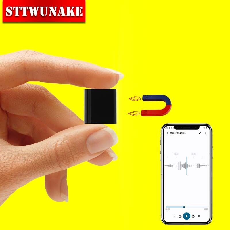 Mini voice activated recorder hidden magnet recording listening