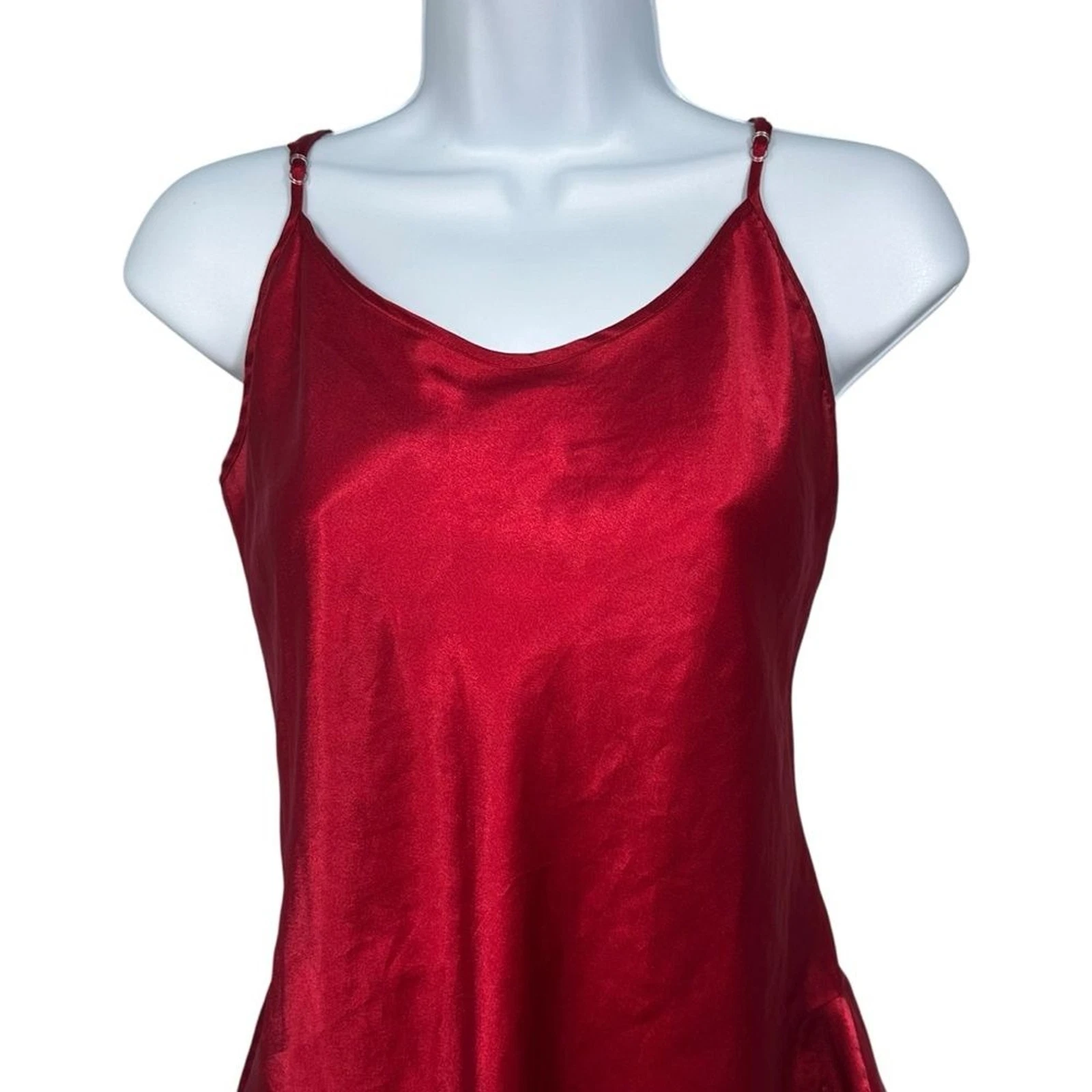 UNDERCOVER Vintage Abito Camicia Victoria Secret Collezione Rosso Vita Goduta Setoso Slip Taglia S