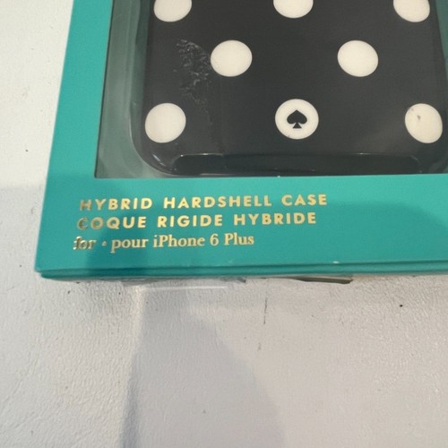 Kate Spade iPhone 6+ Hard Shell Case Black White Polka Dot - Picture 3 of 8