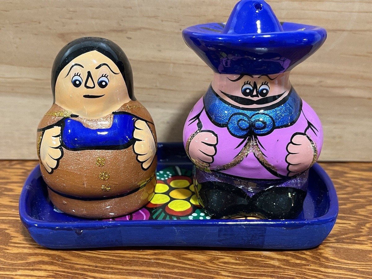 Mexican Pottery Salt Pepper shakers Signed Riviera Maya | eBay