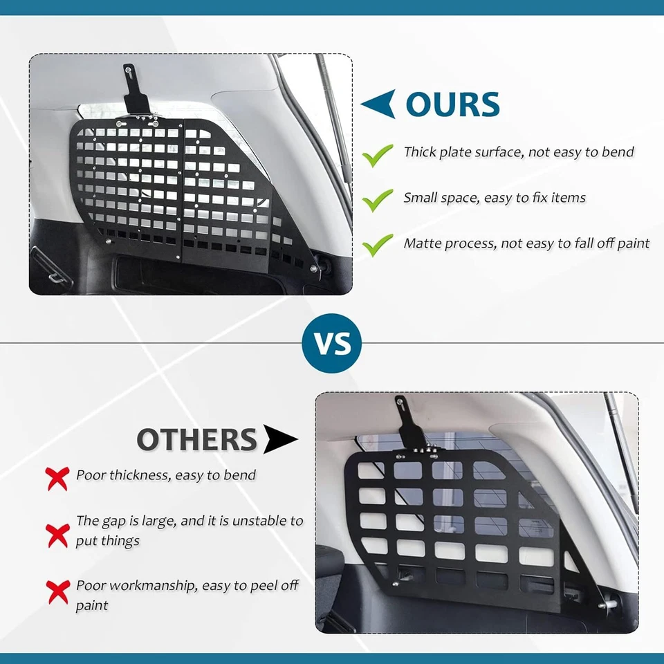 Sistema de panel de almacenamiento modular Windo trasero panel Molle para Toyota 4Runner 2010-2025 Foto 2 de 4