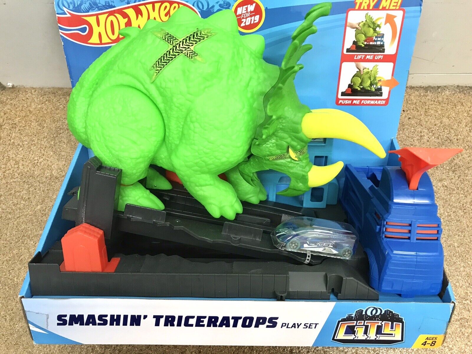 Pista Hot Wheels Ataque De Triceratops - Mattel - Gbf97