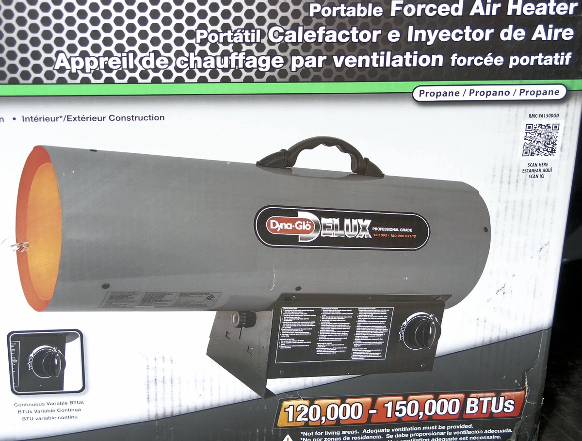 Dyna-Glo Delux Air Propane Portable Heater Steel 150000 Btu Forced in Gray  | eBay