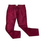 Current Elliott The Stiletto Skinny Jeans Sz 26 Blood Red Leopard Print