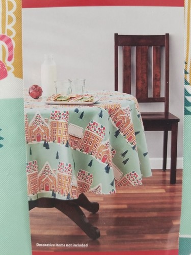 Holiday Time Peva Tablecloth - Gingerbread 70 in. Dia. - Picture 2 of 6