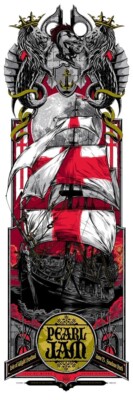 Pearl Jam Isle Wight 2012 Signed by Ken Taylor and Rhys Cooper