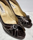 TTI DELL ACQUA Alligator/Crocodile/Lizard Wedge Open Toe Leather Pumps Shoes 10 — photo 4