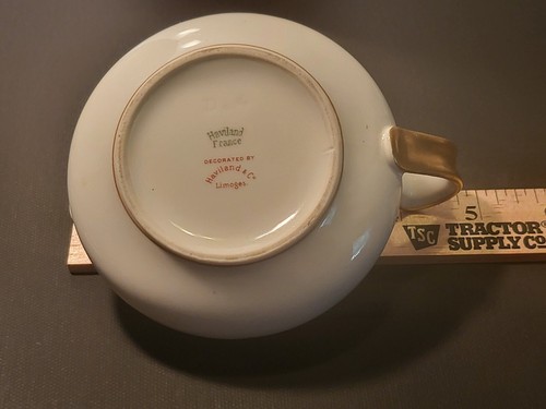 Haviland & Co. Limoges Francia CUENCO DE AZÚCAR Y CREMA Swag/Cobalto Real ~ Borde Dorado - Imagen 14 de 15