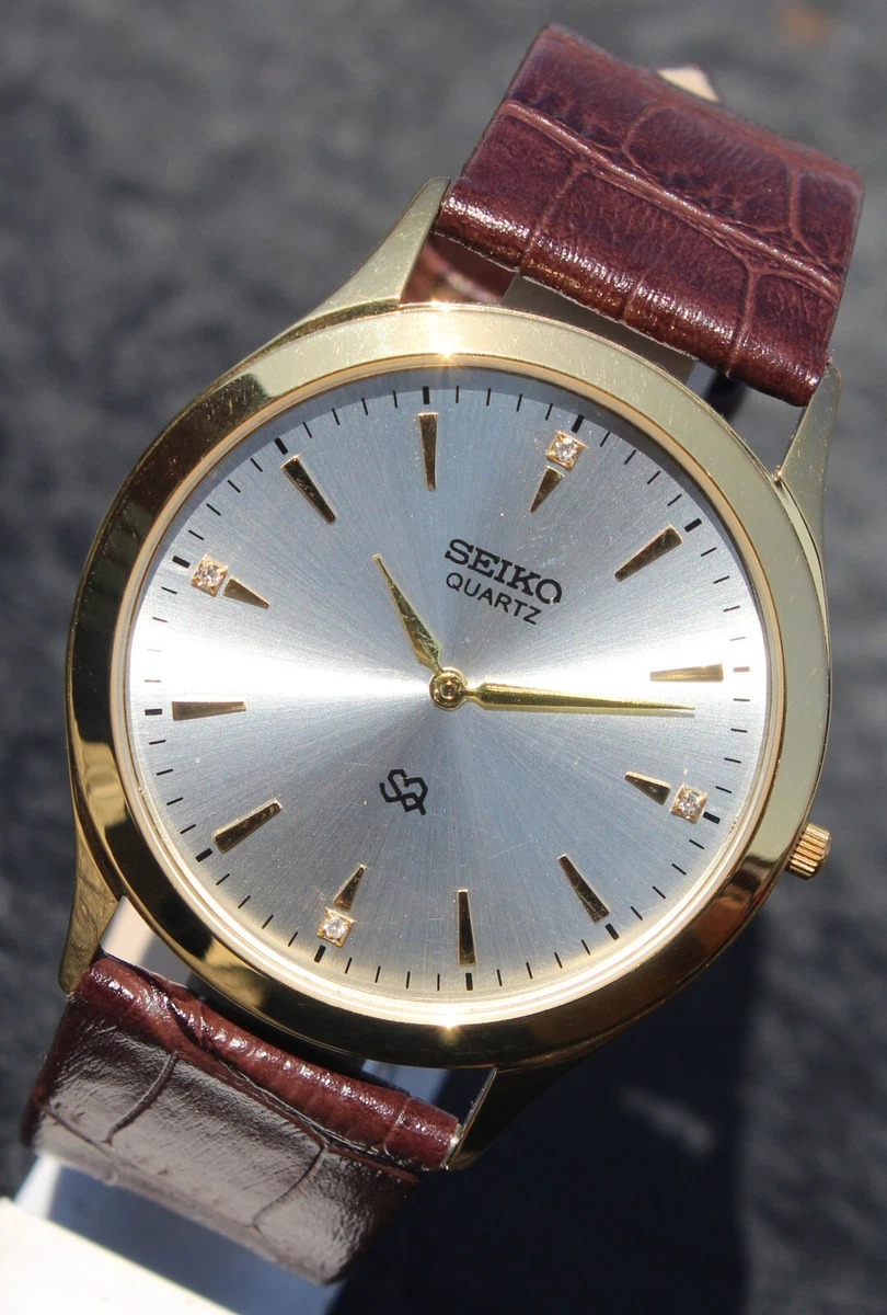 Seiko quartz shop watch leather strap