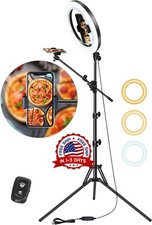 Anillo de luz para selfies con soporte para tr pode ajustable para tel fono 10"