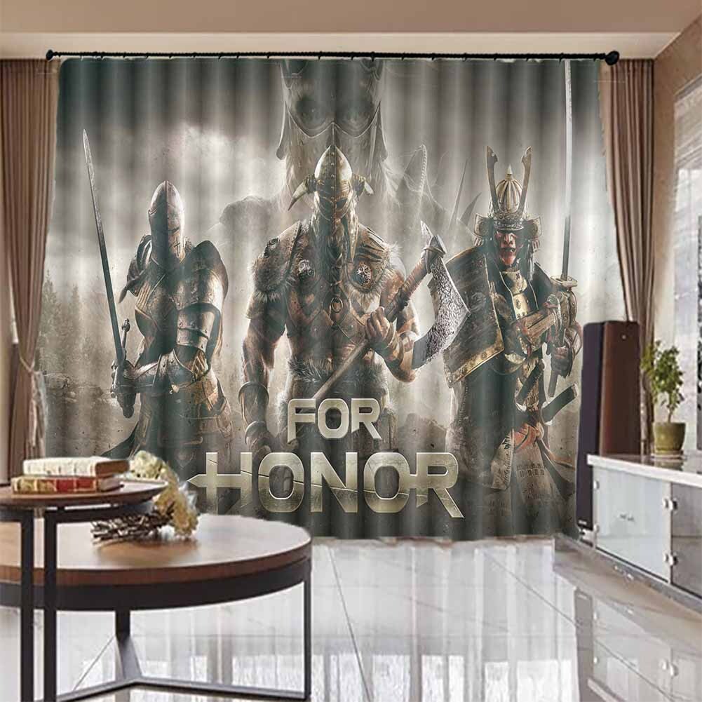 Warriors In Battle Armor 3D Blockout Photo Print Curtain Fabric Curtains Window
