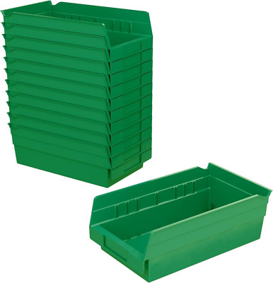 30130 Plastic Shelf Bins, Heavy Duty Storage Bins for Garage, Closet, and Drawer