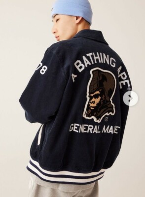初期　A BATHING APE corduroy jacket スタジャン 楽天市場】A BATHING APE GENERAL CORDUROY VARSITY JACKET ア