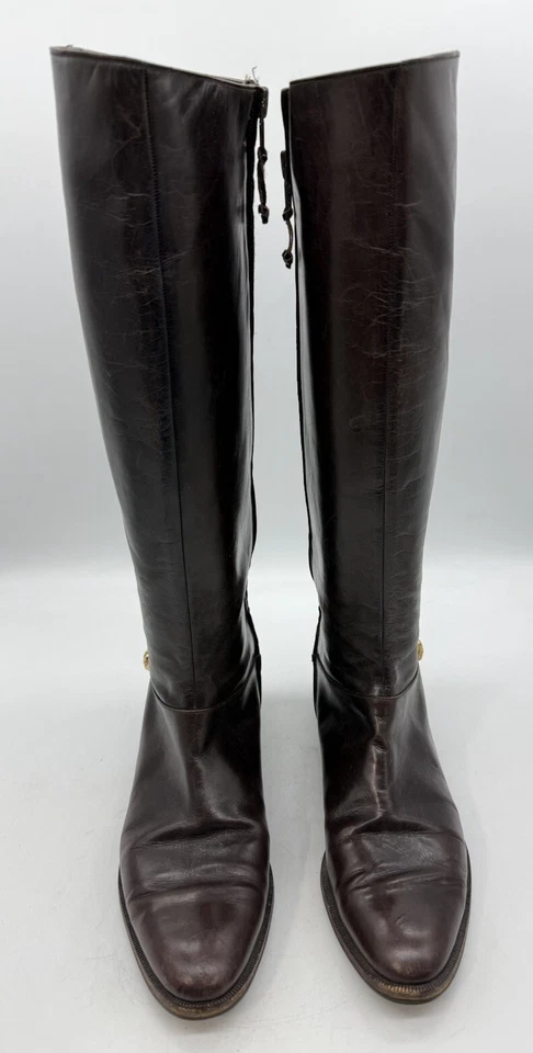 Salvatore Ferragamo 女式棕色骑行高筒靴 6.5 AA 窄 — 第 2/4 张图片