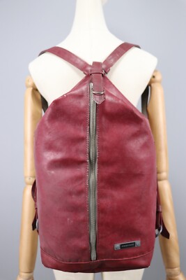 FREITAG R123 Woolf Burgundy Used PVC Back Pack Sholder Bag Size