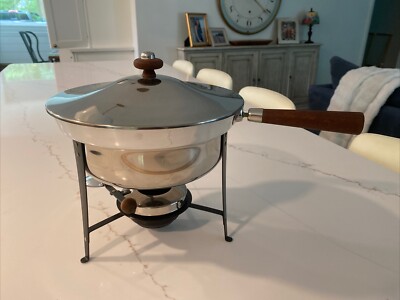 Vintage 1950's Ernest Sohn Orenson Atomic Chafing Dish Stainless Steel USA