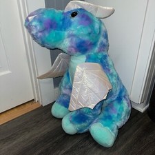 Dan Dee Blue Dragon Plush With White Metallic Wings Huge 28" Rare Stuffed Animal
