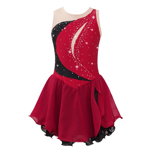 Girls Dancewear Roller Skater Dress Ice Skating Leotard Sports Tutu Skirt Kids - Picture 59 of 71