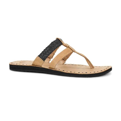 UGG Size 10 Women's Audra Leather Braided Slip On Thong Flat Flip-Flop Sandals