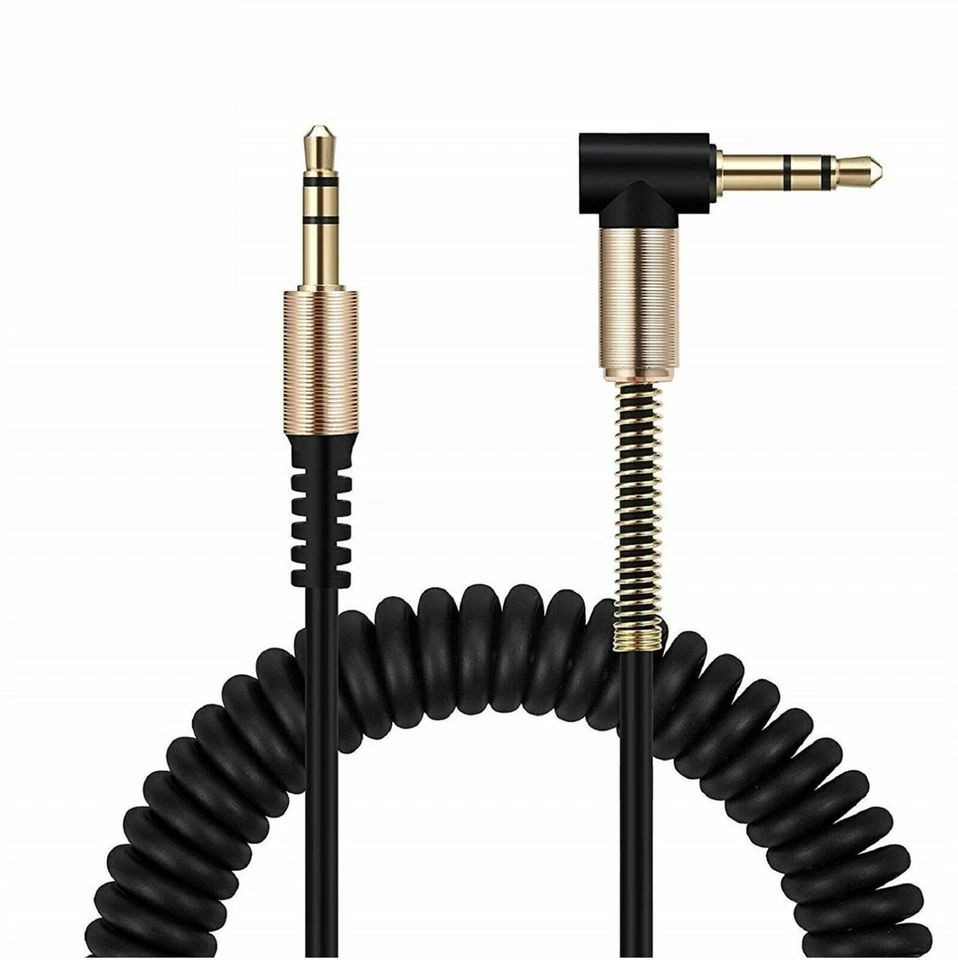 Cable auxiliar macho a M de 3,5 mm en forma de L ángulo recto conector para auriculares de audio para automóvil rojo Foto 3 de 4