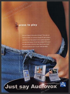 Audiovox Pocket PC 2000s Print Advertisement Ad 2002 Bare Midriff