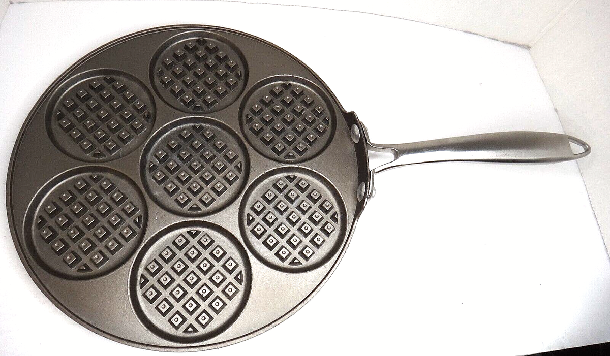 Nordic Ware Silver Dollar Waffle Griddle Pan, Makes Mini Waffles