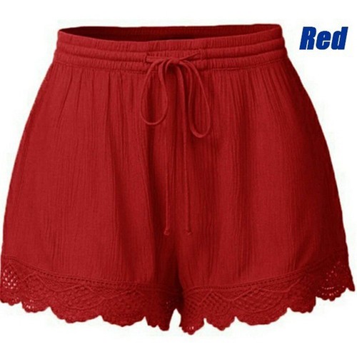 Womens Lace Plus Size Shorts Casual Rope Design Lightweight Fabric Comfort Fit - Picture 25 of 28