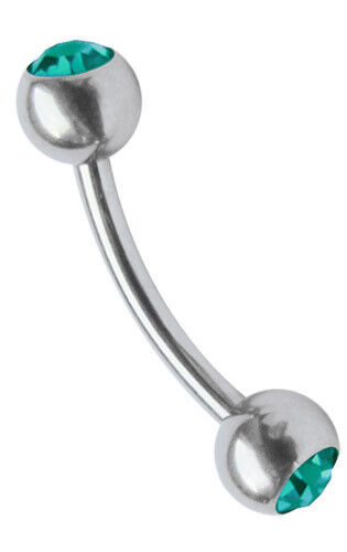 Seno Intimo Piercing Banana Curvo Barbell 1,6mm Con 4mm Zirconia Sfere Acciaio - Foto 4 di 14
