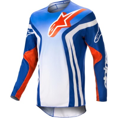 Alpinestars Racer Semi MX Jersey Off-Road Top Blue Hot Orange