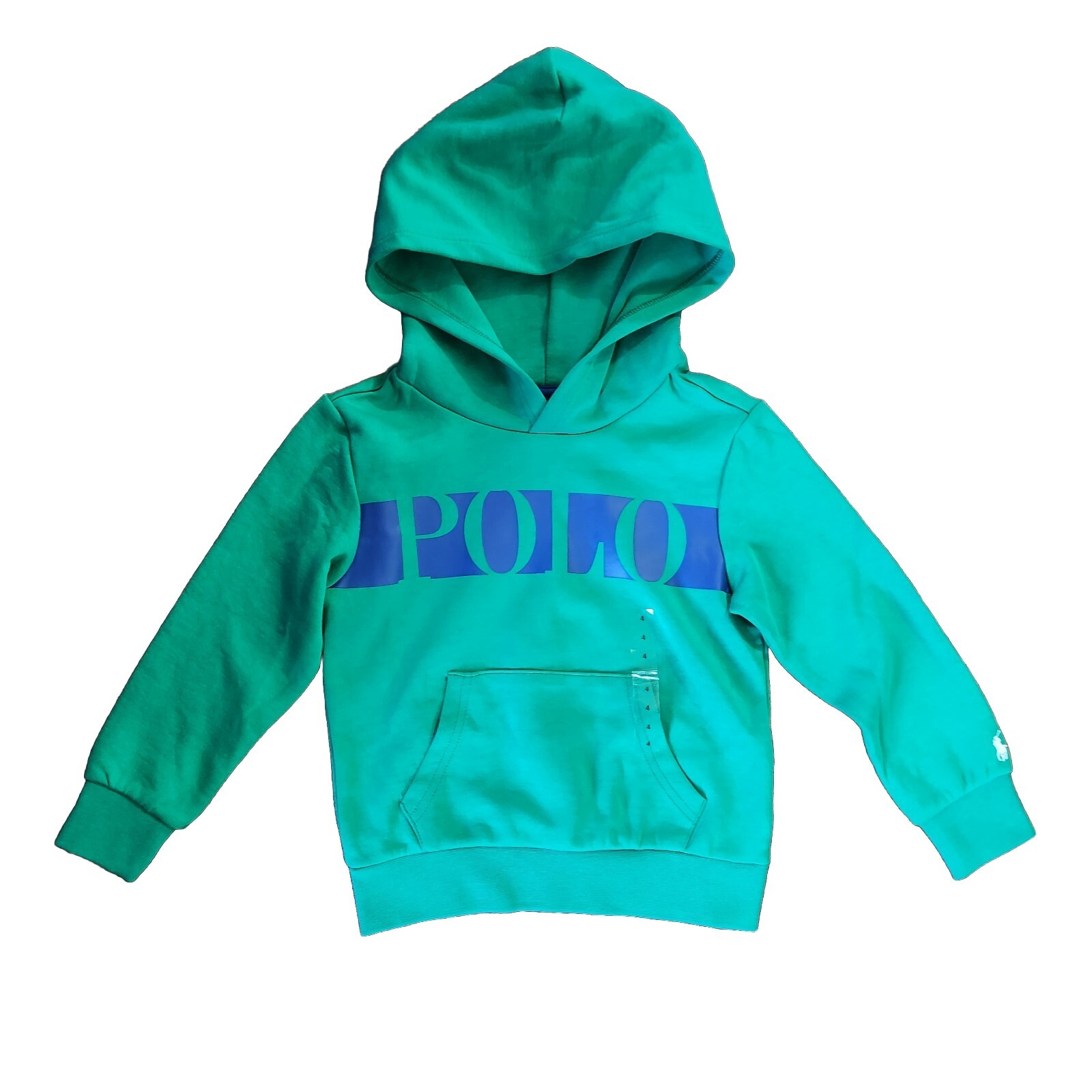Felpa con cappuccio logo Polo Ralph Lauren taglia 4t ragazzi verde pony blu