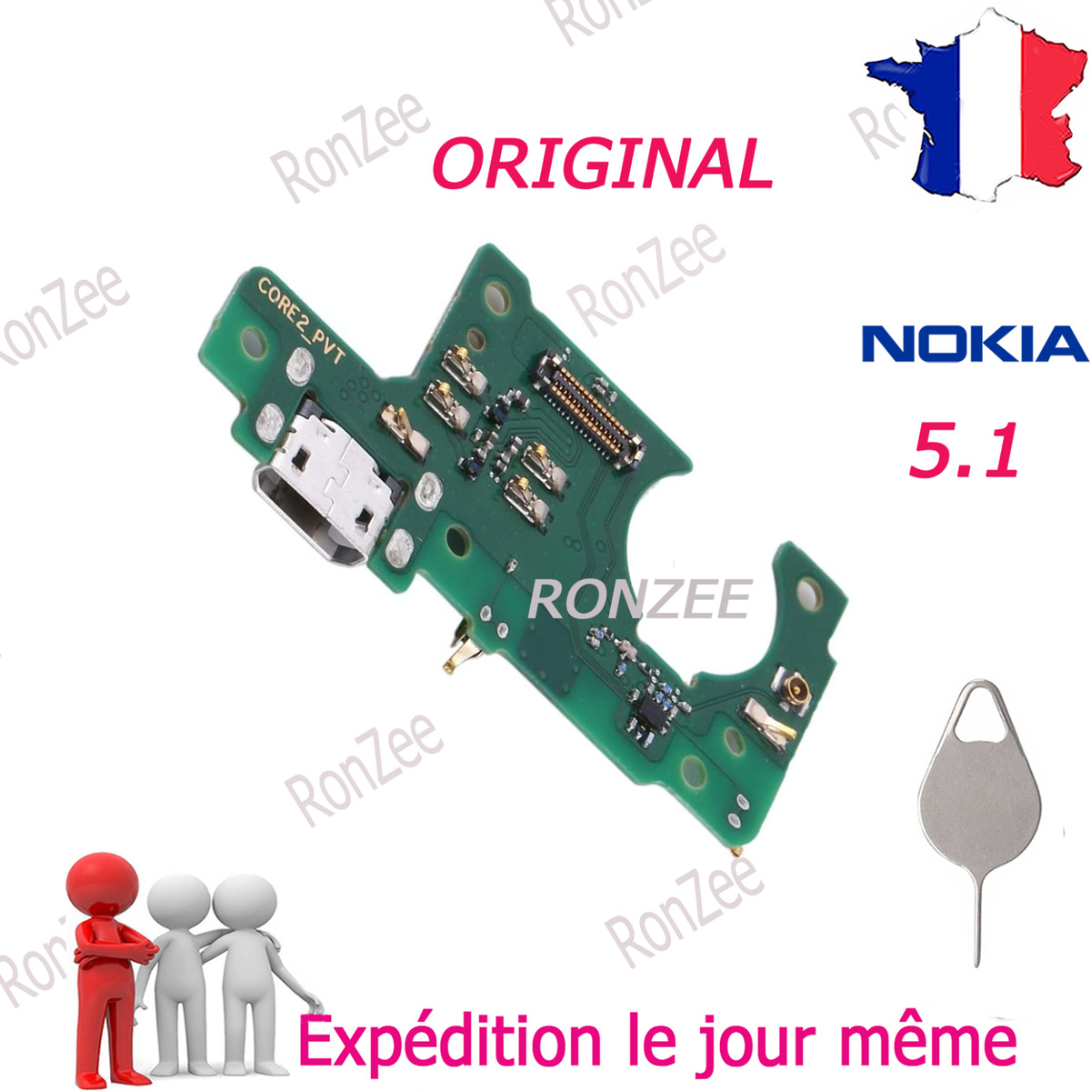 Original Connecteur de Charge PCB Micro Nokia 5.1 TA-1075 TA-1061✓ Vendeur  PRO ✓