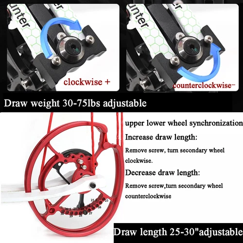 Compound Bow 30-75lbs Steel Ball Arrows set Dual-use Hunting RH LH Archery Shot - Picture 11 of 43