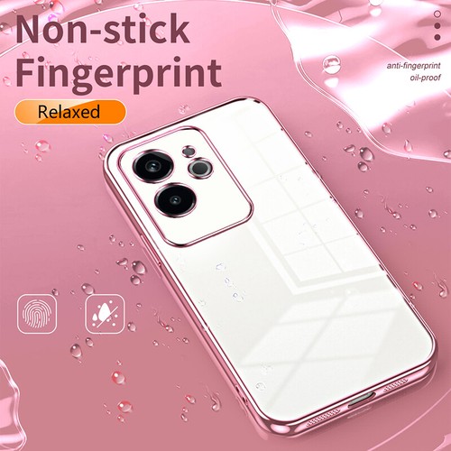 For Realme GT 6, Shockproof Plating Frame Transparent Soft Rubber Case Cover - 第 4/21 張圖片