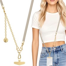 2 In 1 Adjustable Lanyard Crossbody Extended Chain and Wrist Strap With Metal...