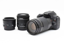 Canon EOS Kiss X9 DSLR Camera  3 Lenses Set EF 50mm f/1.8, 18-55mm, 75-300mm Ne